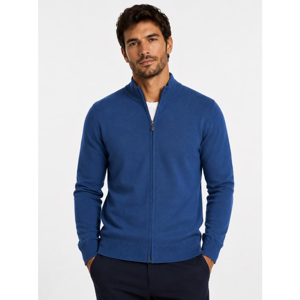 Blusa De Frio Com Zíper Suéter Casaco Trico Masculino