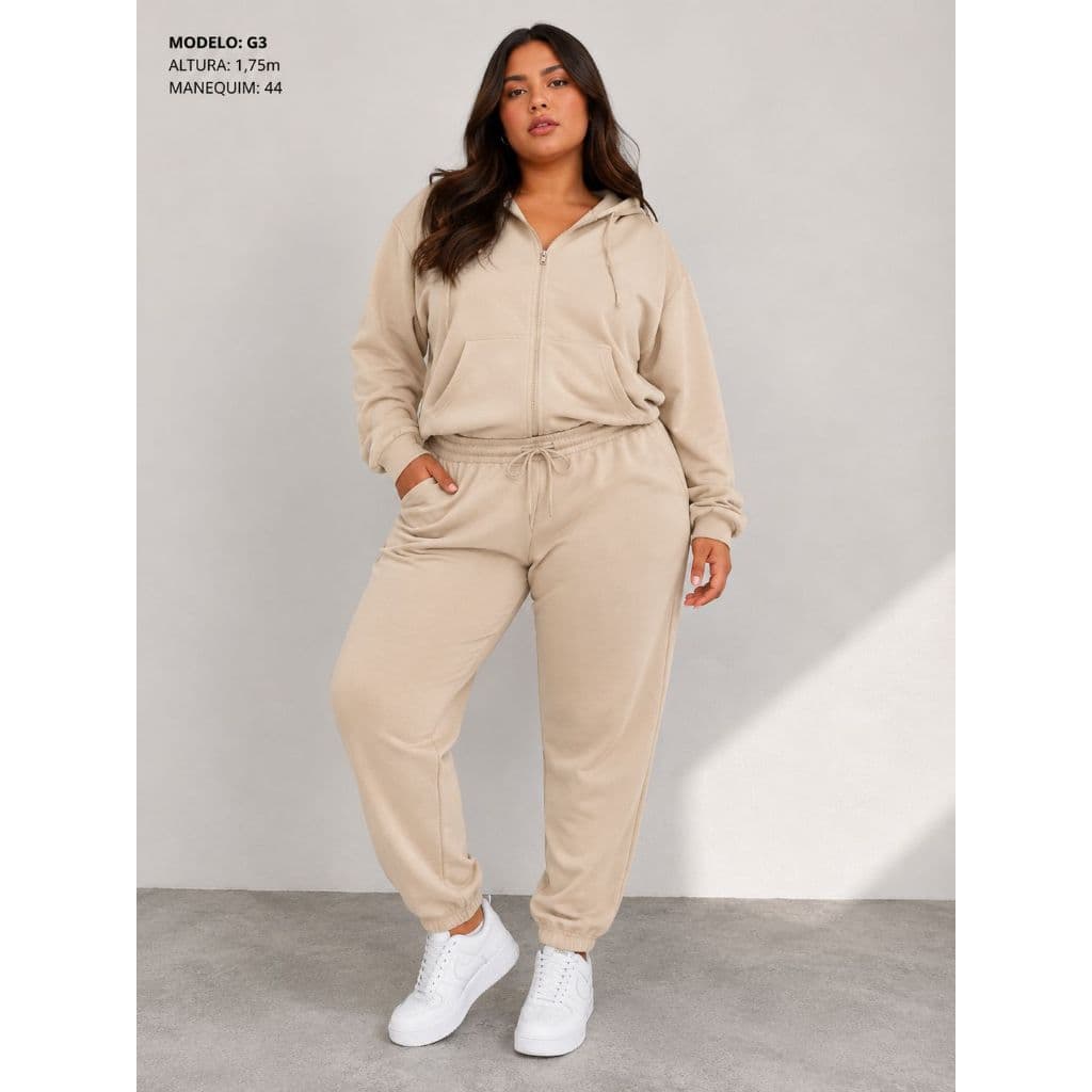 Conjunto Moletom Feminino Peluciado Inverno Premium Plus Size 1002253
