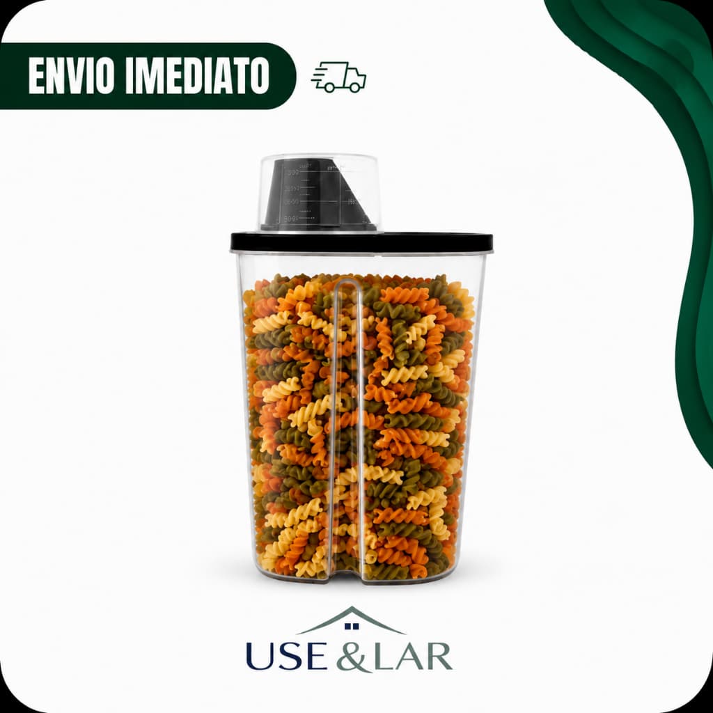 Pote Hermético 2.5L Com Copo Medidor Bico Dosador Cozinha Mantimentos Lavanderia Multiuso Organizador