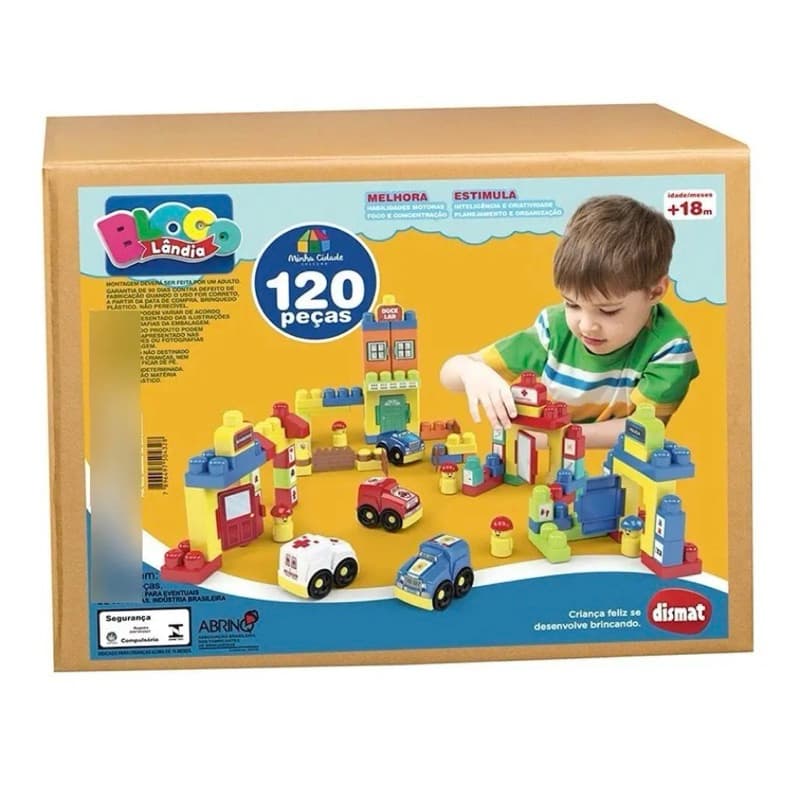 120 Blocos De Montar Encaixar Educativo Cidade Lego