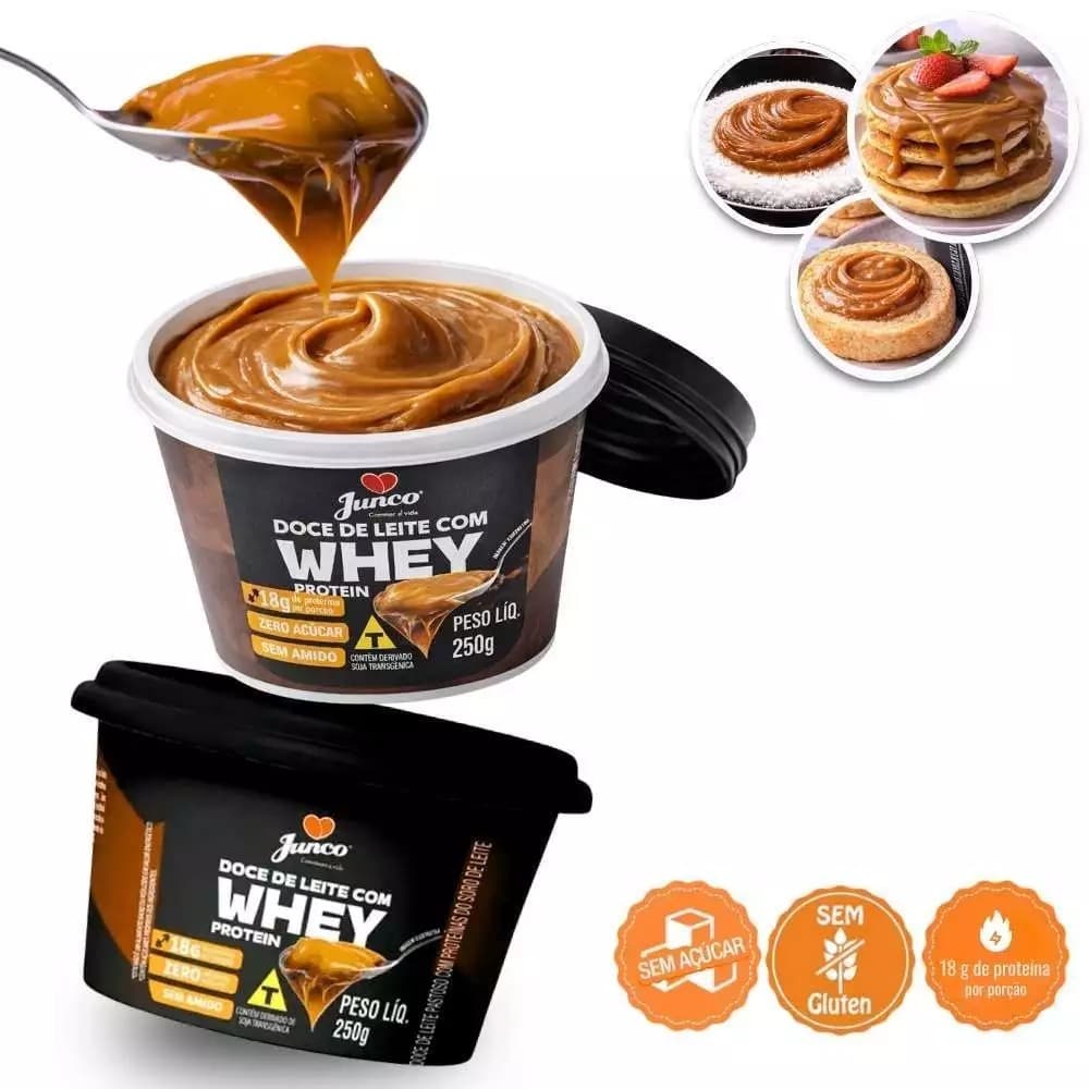 Doce de Leite Tradicional Com Whey Protein Zero Açúcar Saudável e com Baixas Calorias 250g - Junco