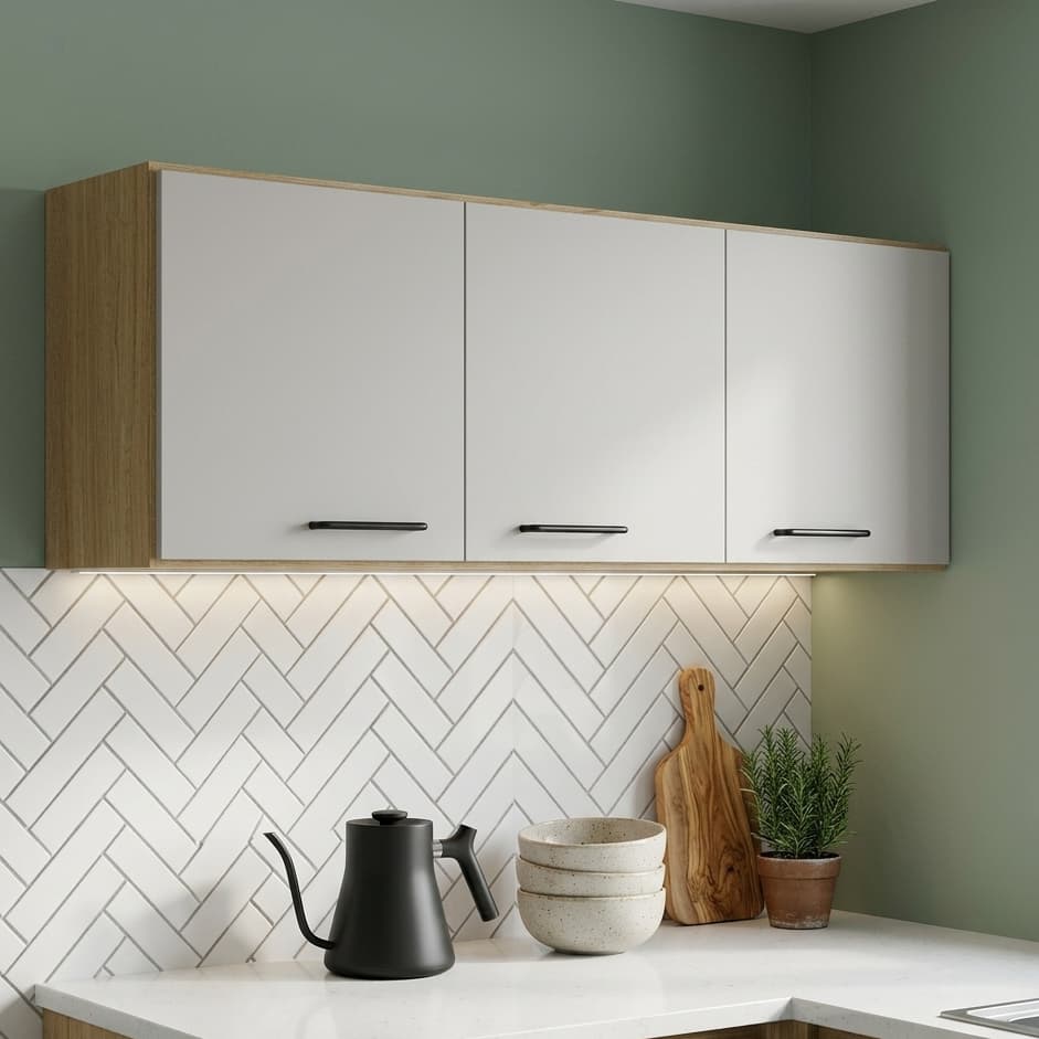 Armário Aéreo 120cm 3 Portas MDF/MDP Multiuso Organizador para Cozinha Área de Serviço Lavanderia - AV