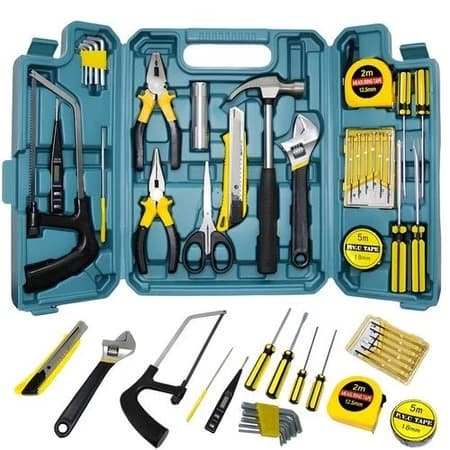 Kit Jogo De Ferramentas 27 Peças Com Maleta Chaves Alicate Allen Martelo Completos LWJ-137