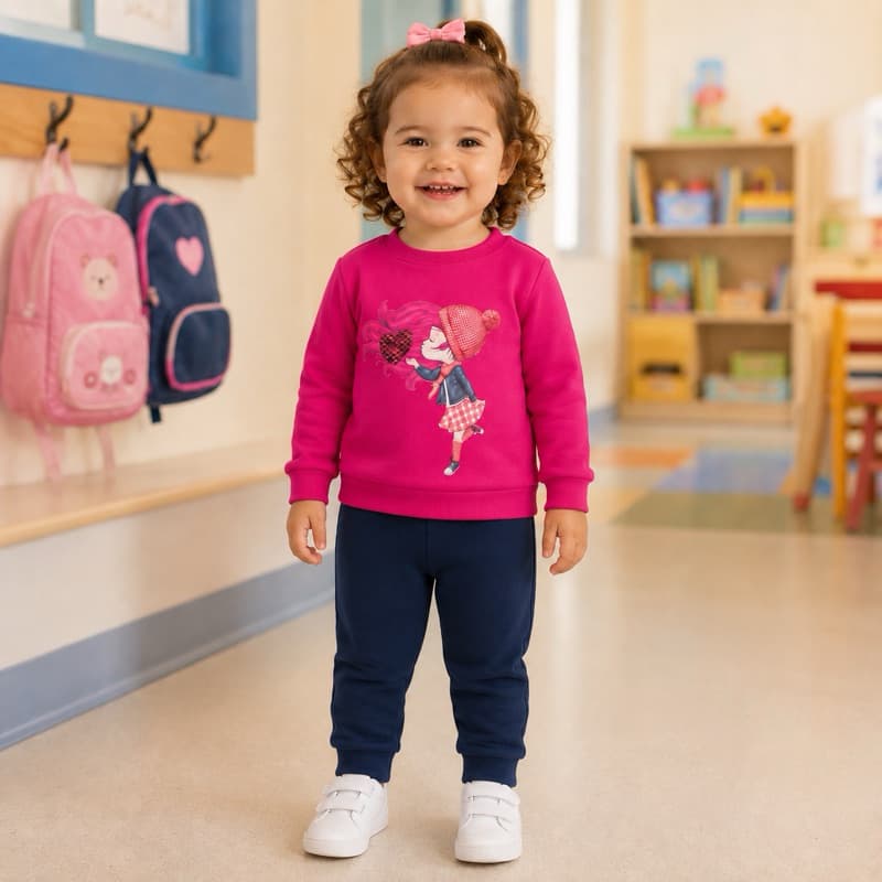 Conjunto bebê infantil menina Kyly inverno, frio, blusa moletom calça legging ou calça moletom.