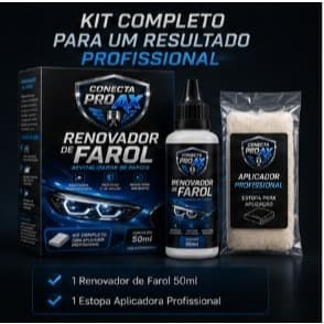 Kit Restaurador De Farol Revitalizador de Amarelado PROAX Limpa Farol Sem Polir Carro caminhão Orbi