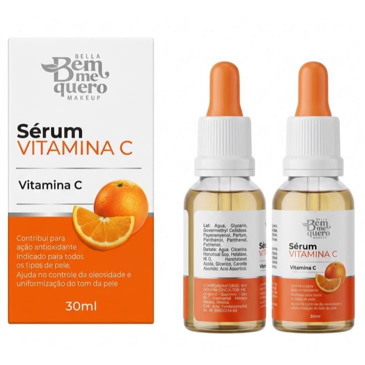 Sérum Facial Vitamina C Antioxidante e Clareador - Hidratação, Brilho.