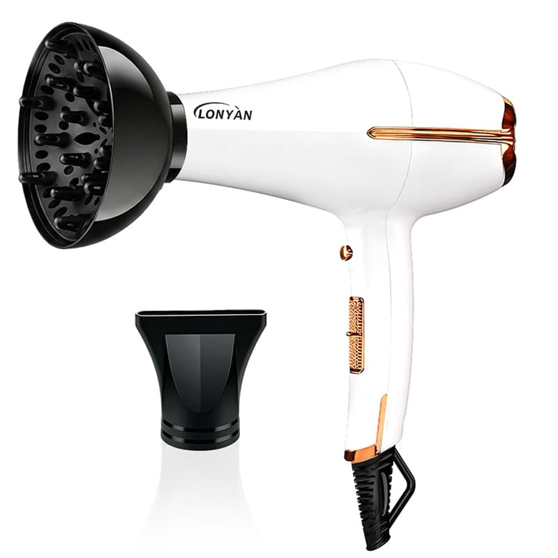 Secador de Cabelo Profissional 2500W Iônico 127V 220V Difusor 3 Temperaturas Anti-Frizz Secagem Rápida Silencioso Leve