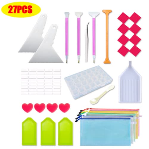 Kit De Ferramentas Para Pintura Diamante 5D Diy 27pcs
