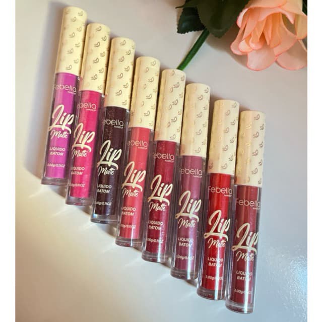 Batom Líquido Lip Matte Febella 24h Longa Duração | Toque Aveludado e Lábios Hidratados