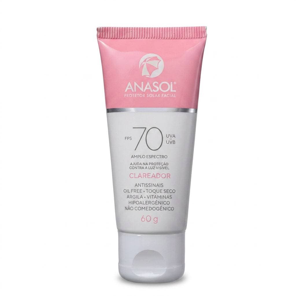 Protetor Solar Facial FPS70 Toque Seco Anasol 60g Clareador em Creme