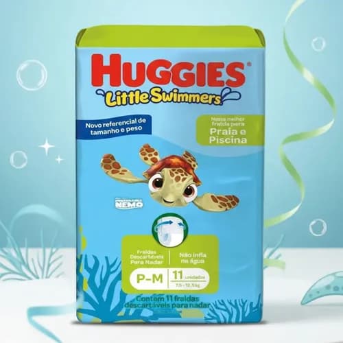 Fralda Descartável Huggies Little Swimmers P/M - Proteção e Conforto para Piscina e Praia