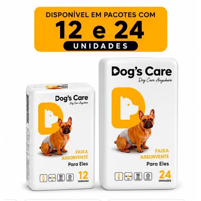 Fralda Descartável para Cachorro Macho Dogs Care | Fralda Higiênica Super Absorção para Cães