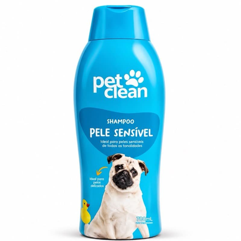 Shampoo Pet Clean Pele Sensível 700ml para Cães e Gatos – Limpeza Suave para Pele Delicada