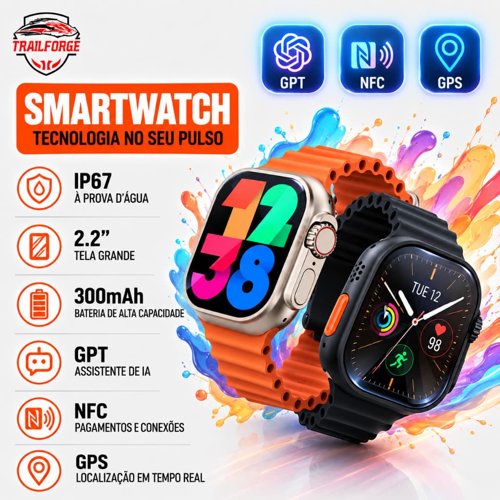Relogio smartchwatch x9 Ultra 2 NFC GPT GPS smartwatch iphone relógio smartwatch masculino