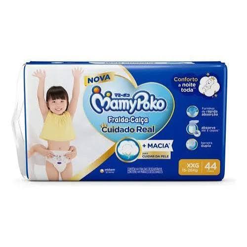 Mamypoko Fralda Calça Premium seca Tamanho XXG 44 unidades cuidado real