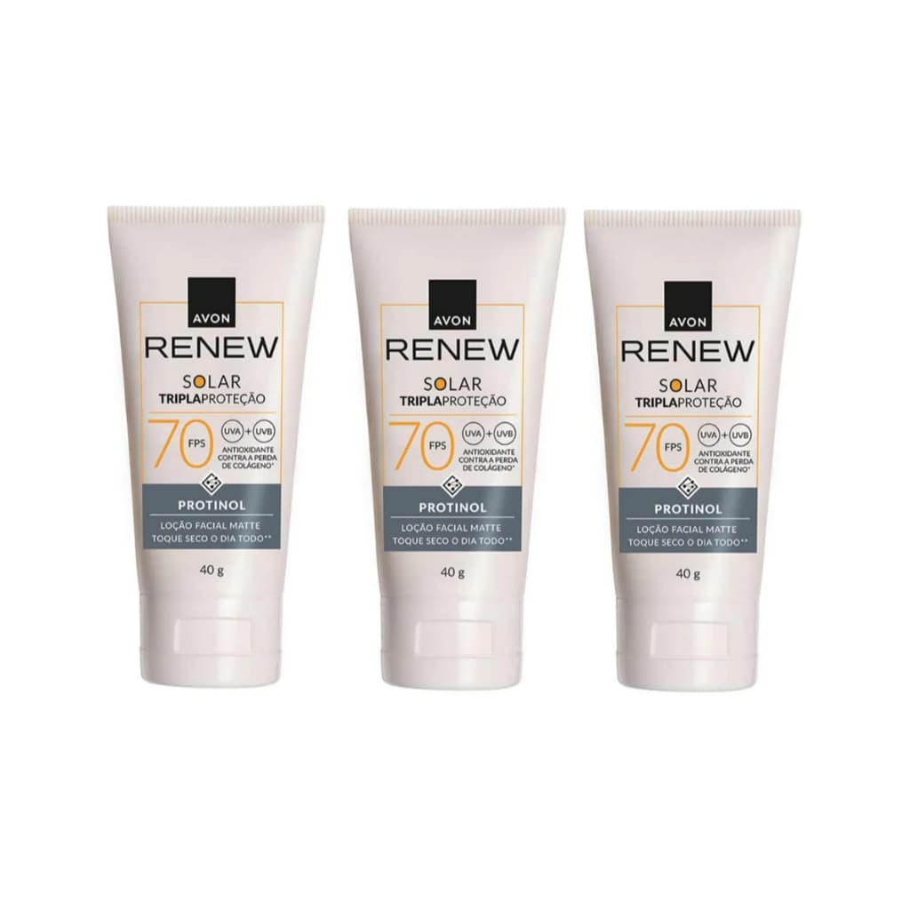 Kit com 03 Protetores Solar Renew FPS 70 - 40g
