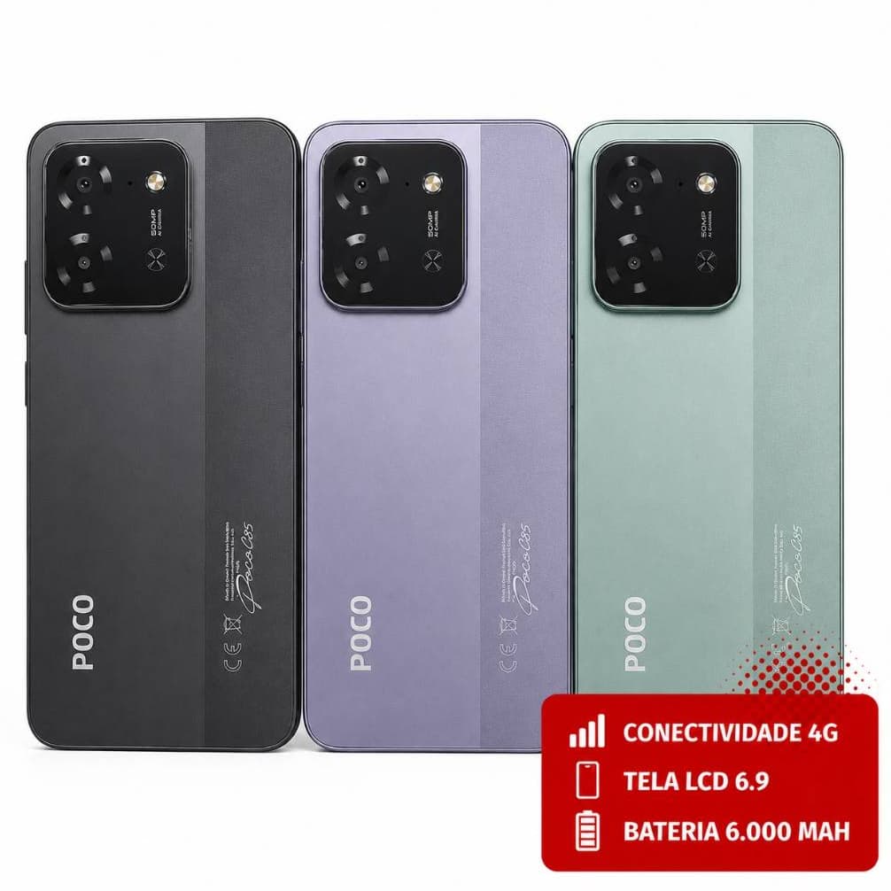 CELULAR XIAOMI POCO C85 4G COM NFC, VERSÃO GLOBAL, XIAOMI ORIGINAL, ENVIO RAPIDO, PROMOÇÃO