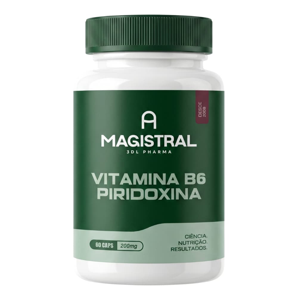 Vitamina B6 Piridoxina 200mg Original 60 ou 120 cápsulas A Magistral Suplementos Vitaminas