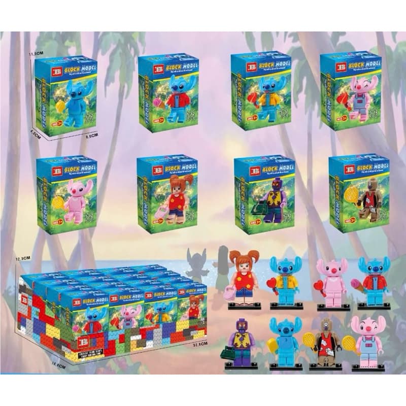 Kit 8 Blocos de Montar Pokémon Vingadores Mini Figuras Pikachu Charmander Eevee Homem de Ferro Hulk Thor Capitão América