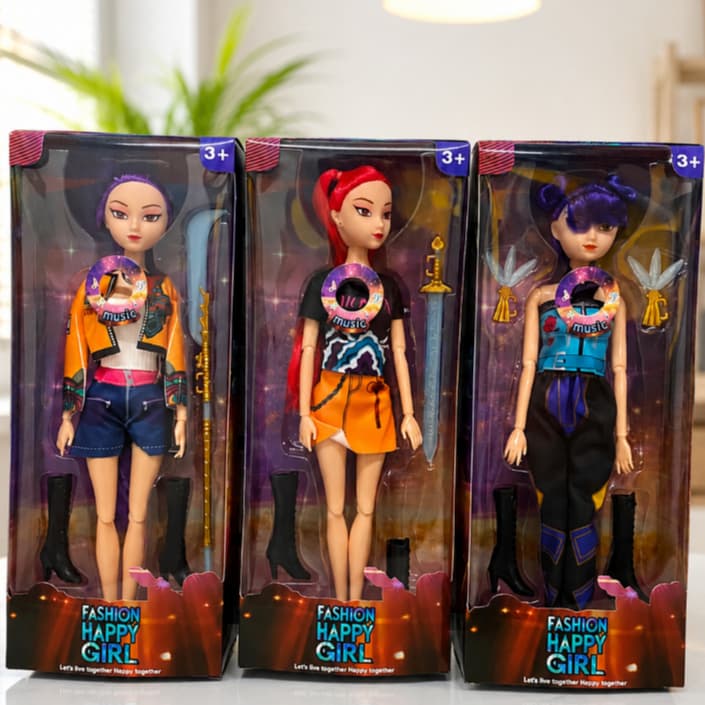 Bonecas Guerreira K-Pop 30cm Articulada com Som e Luz