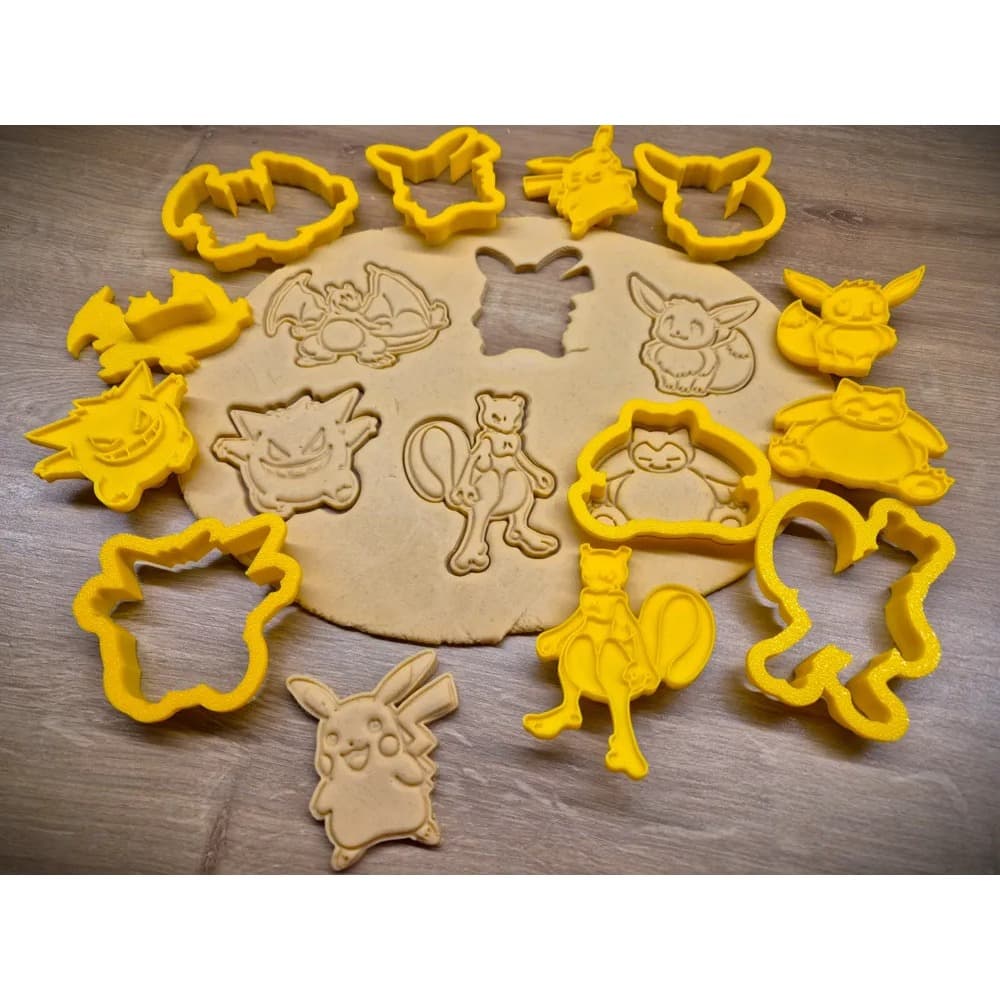 Kit com 6 Cortadores Pokemon | Biscoitos | Cookies | Pasta Americana | Massinha de Modelar