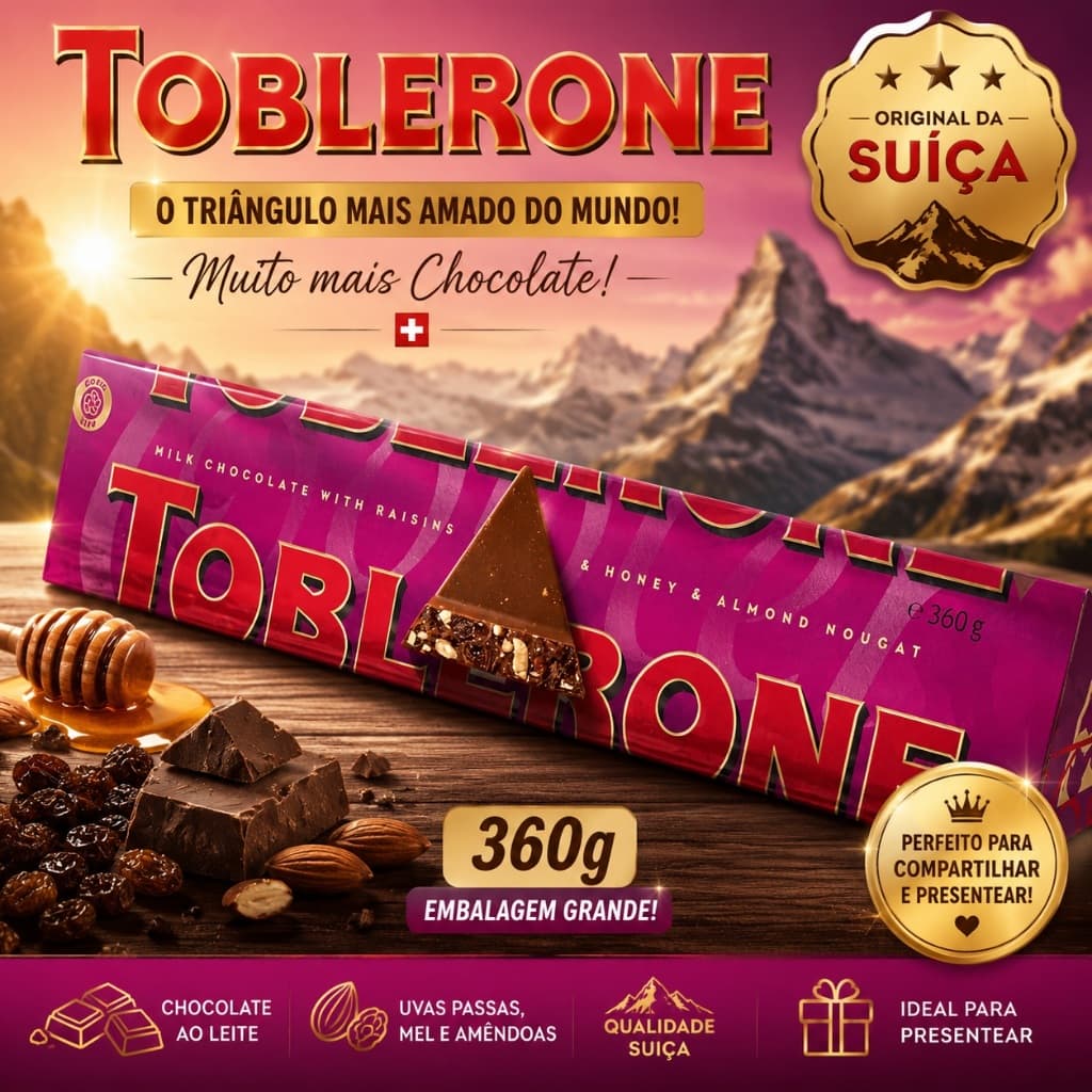 Toblerone Original 360g Chocolate Suíço Importado Gigante Premium