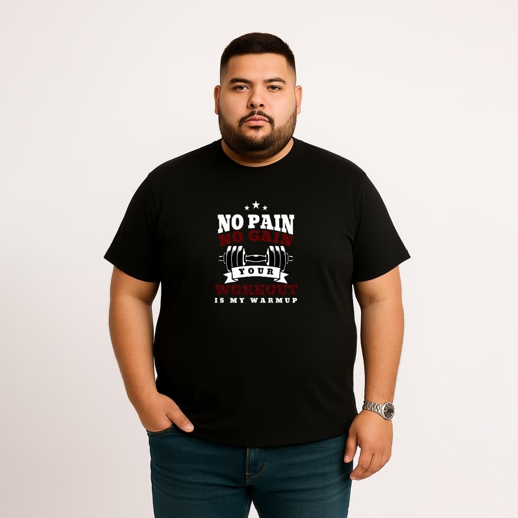 CAMISETA PLUS SIZE MASCULINA ALGODÃO ACADEMIA SEM DOR SEM GANHO HALTER ESTRELAS ACADEMIA