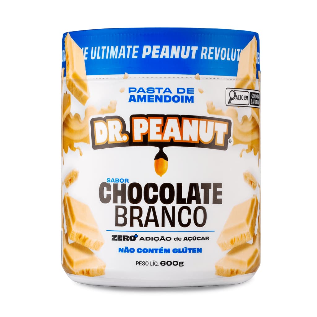 Pasta de Amendoim com Whey Protein Chocolate Branco 600g Dr. Peanut