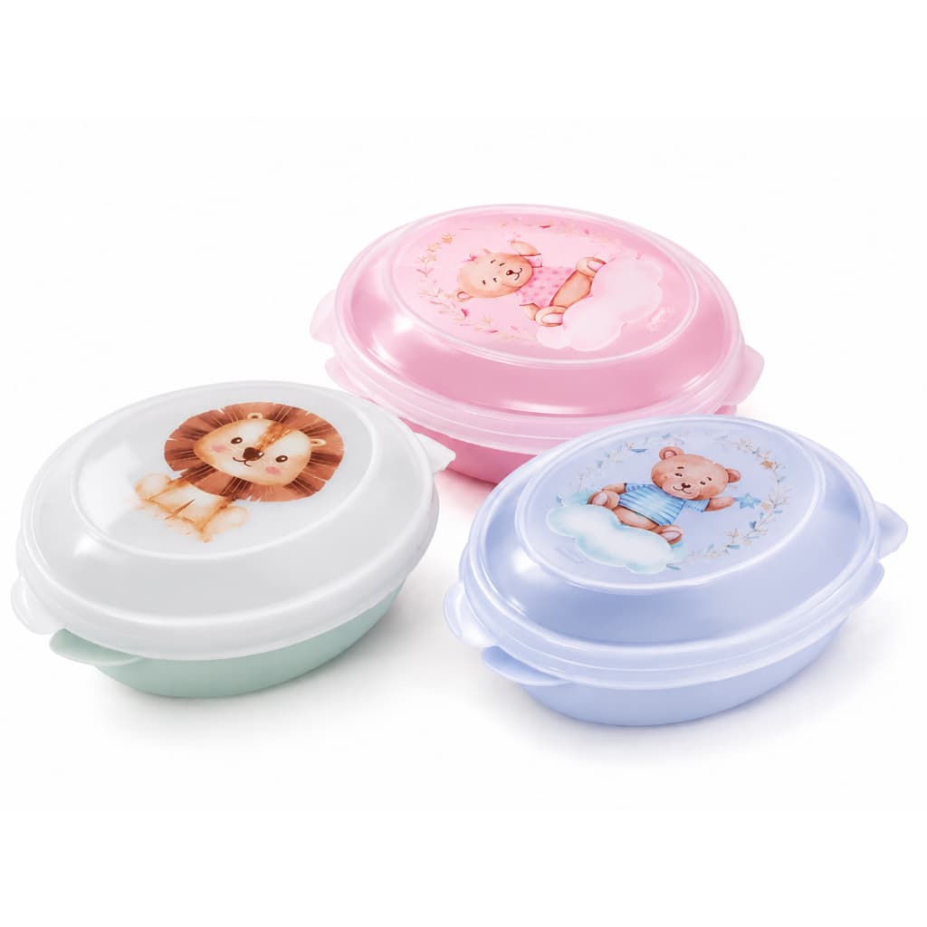 Saboneteira Infantil Bebê Plasútil com Tampa Porta Sabonete Portátil para Bolsa Maternidade Banheiro