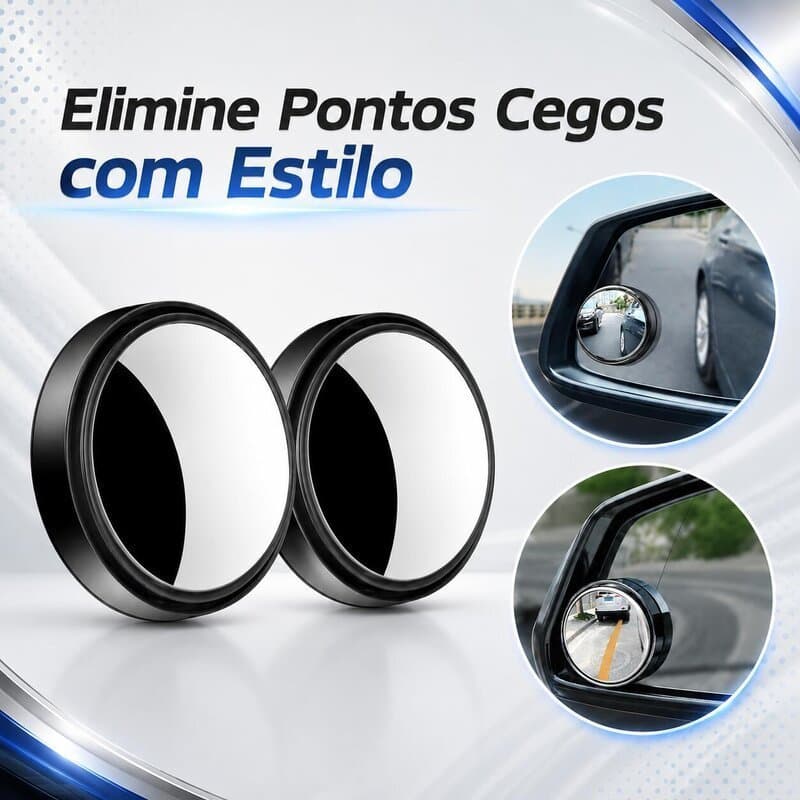 1 par - Espelho Retrovisor Carro Moto Convexo Fixo Móvel Auxiliar Externo Pontos Cegos 5cm Universal