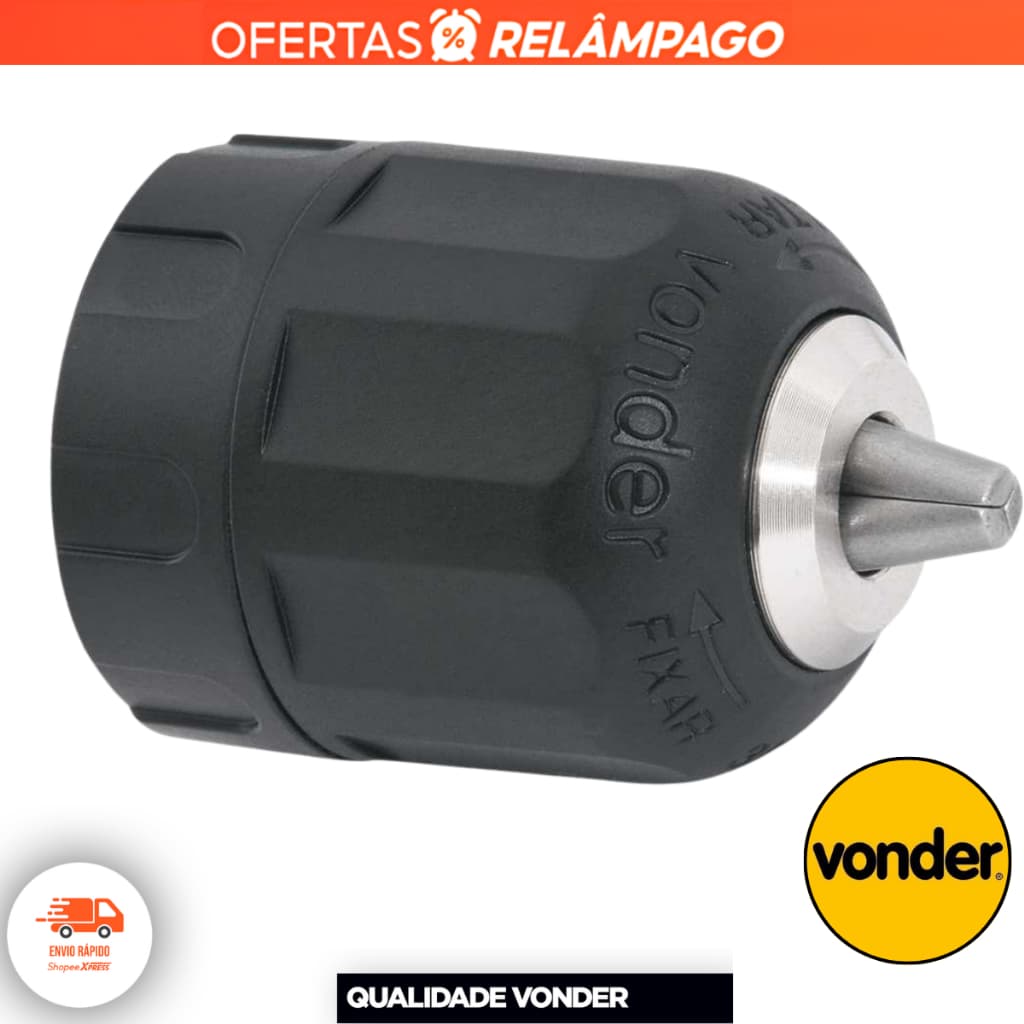 Mandril Aperto Rápido 0,8 a 10mm 3/8" x 24 Fios para Furadeira Parafusadeira VONDER
