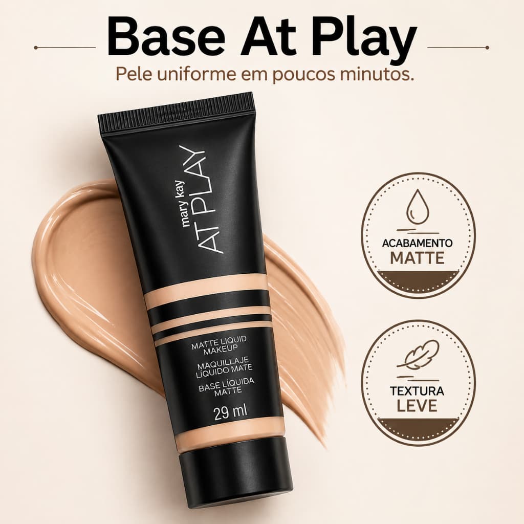 Base Líquida Matte Mary Kay At Play 29ml - Cobertura Natural e Controle de Brilho