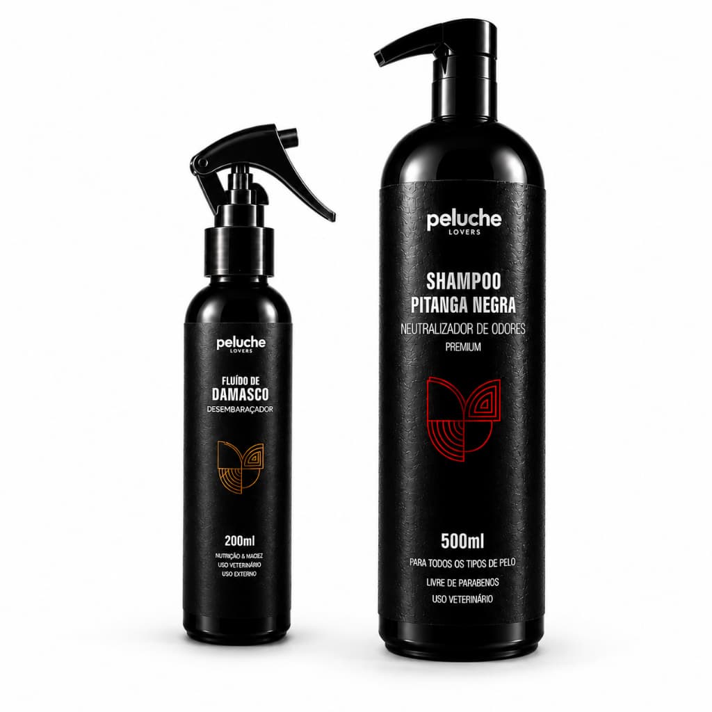 Desembaraçador para Cachorro Shampoo Eliminador de Odores Peluche Kit Banho Pet Escovação Fácil para Cães