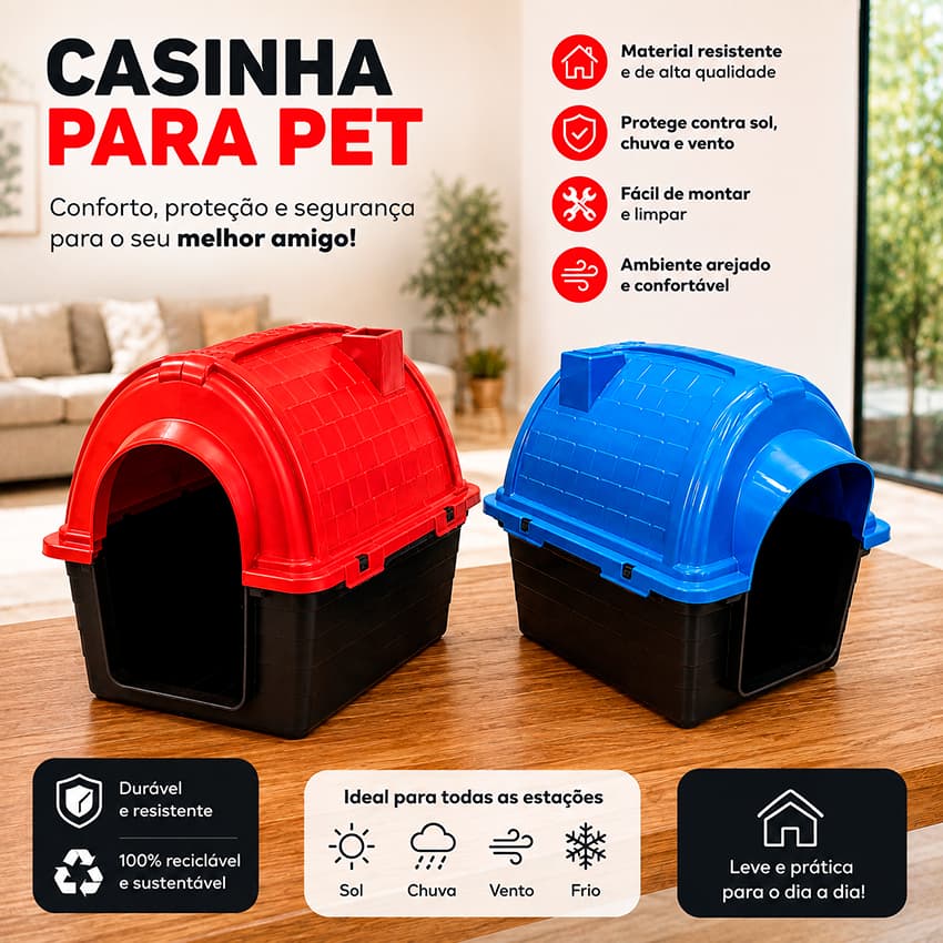 Casinha Para Cachorro Furacão Pet - Vários tamanhos