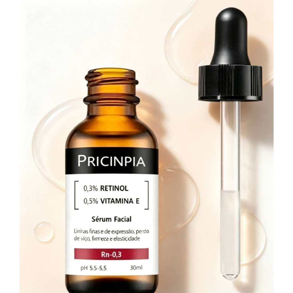 Sérum Facial Principia Rn‑0,3 Retinol 0,3% + Vitamina E Anti Idade Reduz Linhas Finas 30ml