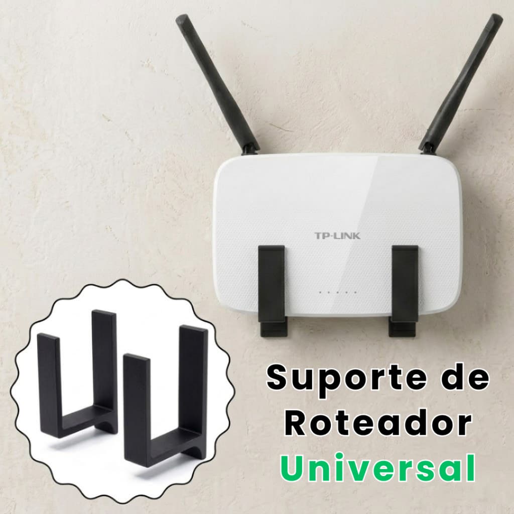 Suporte Roteador Parede Sala Quarto Prateleira Modem Wi Fi 3M Organizador Universal MDF TV Game