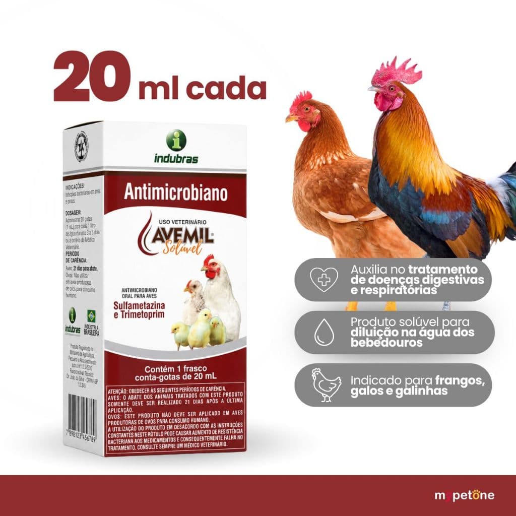 Vitaminas suplemento aves pássaros avemil reprodução penas ferro 20 ml muda