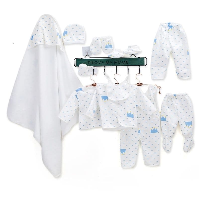 Kit Enxoval Bebê 11 peças Menino Menina Unisex Maternidade 100% Algodão