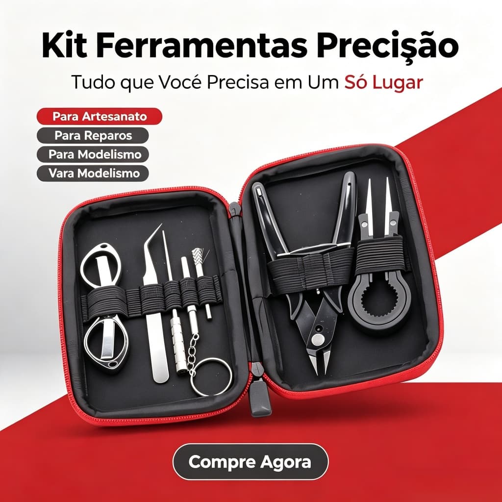 Kit Ferramentas Precisão Completo para Reparos, Artesanato e Modelismo