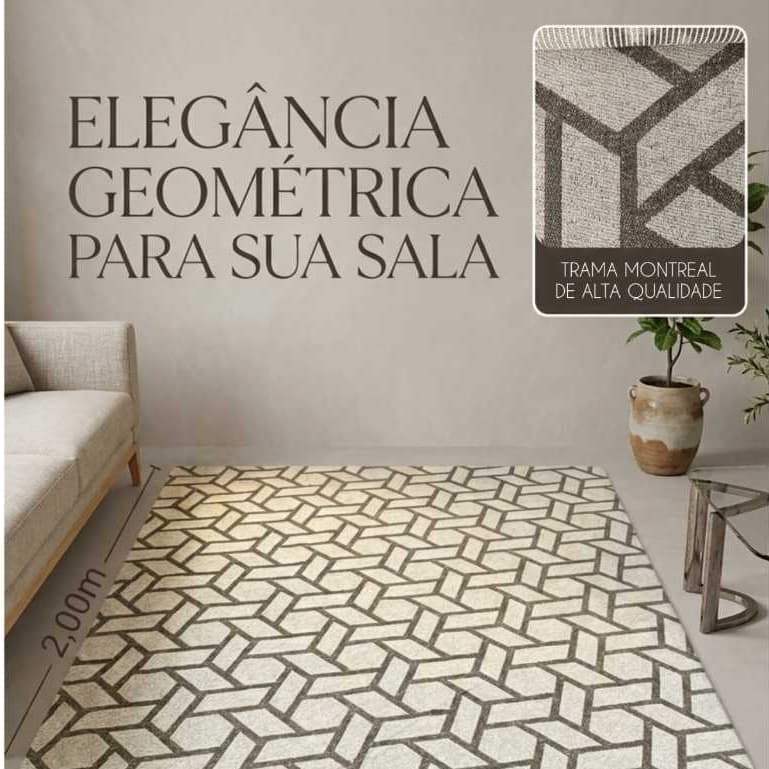 Tapete 2,00x1,40m Antiderrapante Decorativo Quarto Sala Recepção