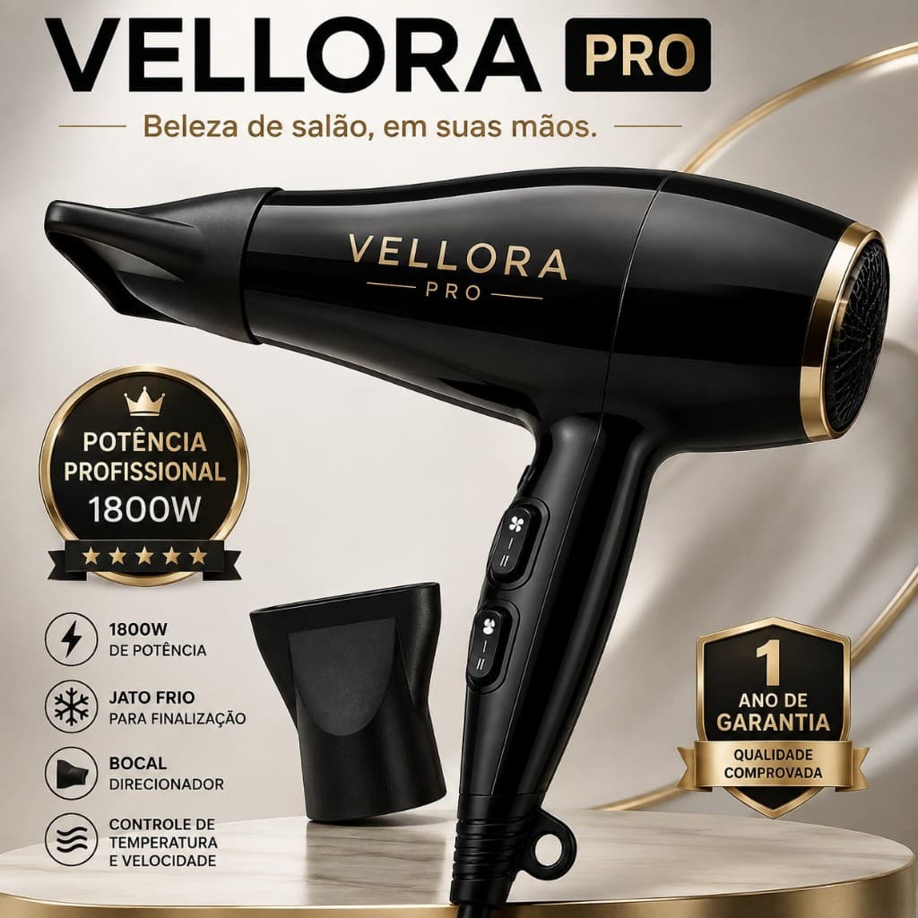 Secador Cabelo Profissional 1800W Potente 127V Preto Oferta 🔥