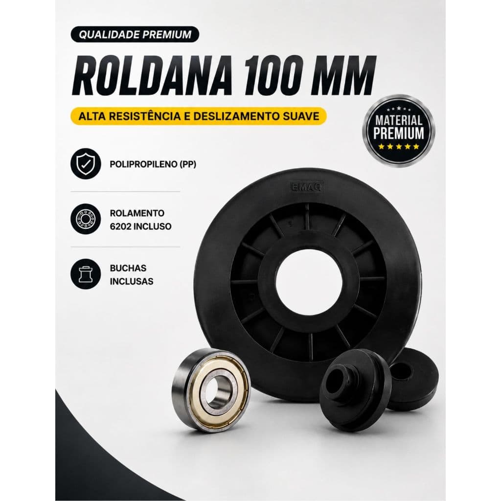 Kit 15  Roldanas 10cm 100mm Aparelhos Academia Com Rolamento e Buchas