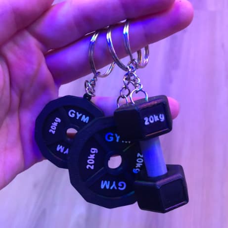 Chaveiro Halter Academia 3D Musculação Fitness Presente
