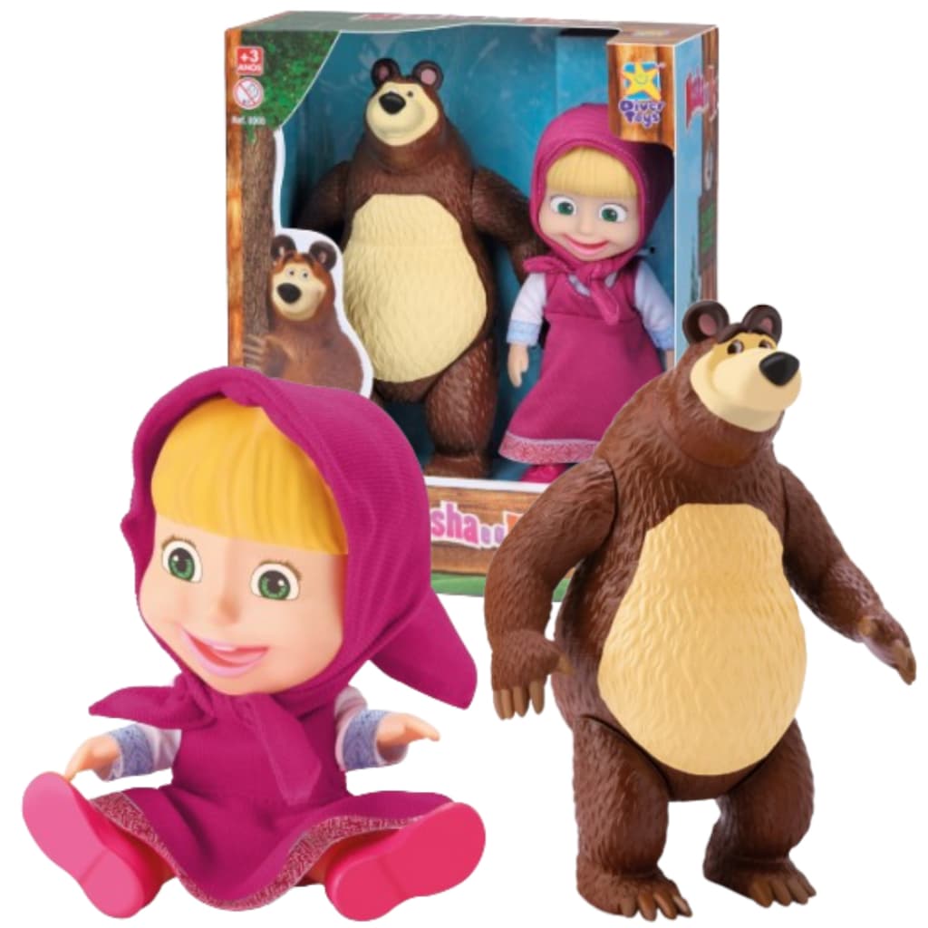 Boneca Masha E O Urso Em Vinil Original Articulados Lançamento- Divertoys