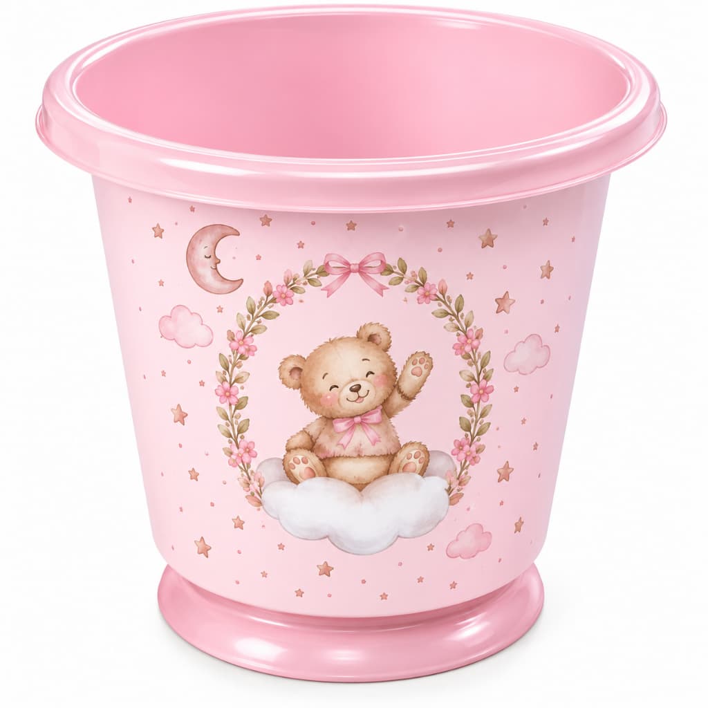 Banheira Ofurô Bebê Rosa Sensitive Urso nas Estrelas 17,2 L Plasutil