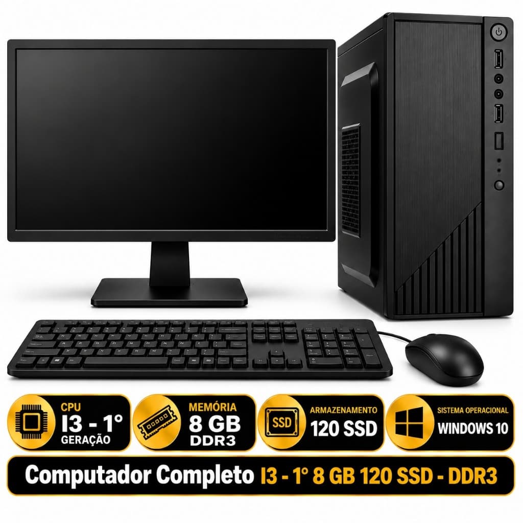 Computador Completo I3 - 1° 8 GB 120 SSD - DDR3