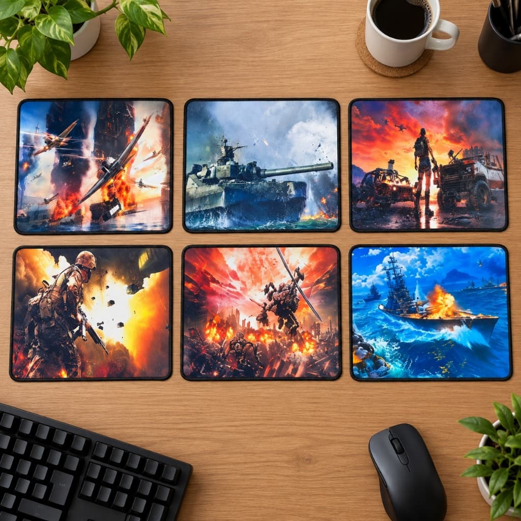 Mouse Pad Gamer Estampado Borda Costurada Base para Mouse PC Notebook Escritório Jogos Diversas Estampas