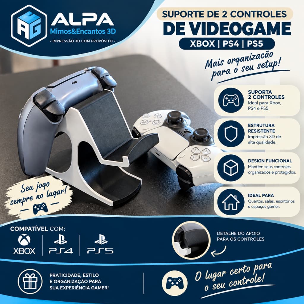 Suporte Controle PS4 PS5 Xbox series para videogame
