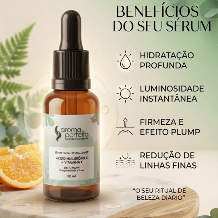 Sérum Facial Ácido Hialurônico e vitamina C 30g