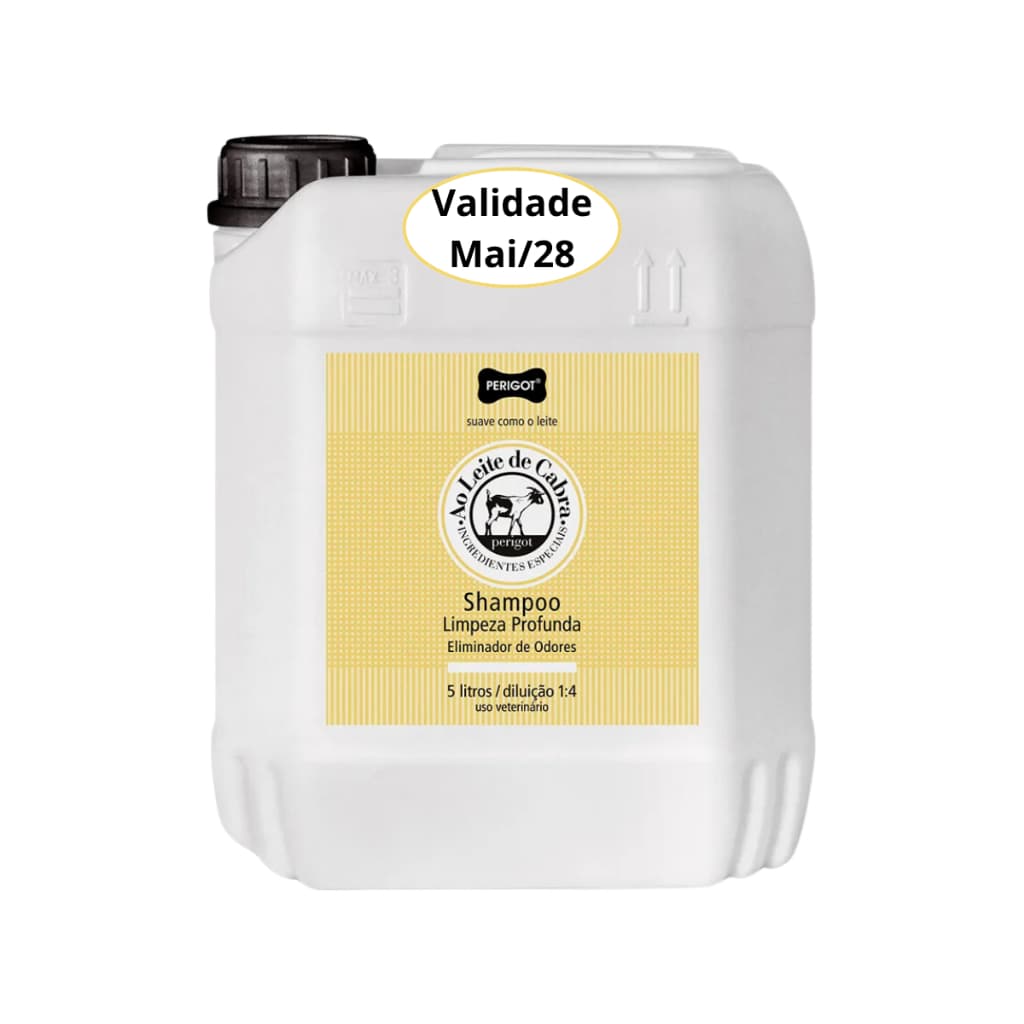 Shampoo Limpeza Profunda Leite Cabra 5 Litros Perigot para Pet Cães Gatos